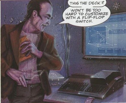  Case's deck in the Neuromancer graphic novel.