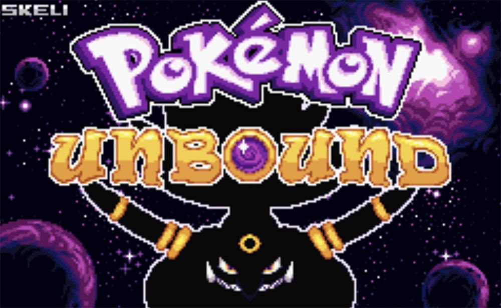 Title screen for the Pokémon Unbound ROM hack.