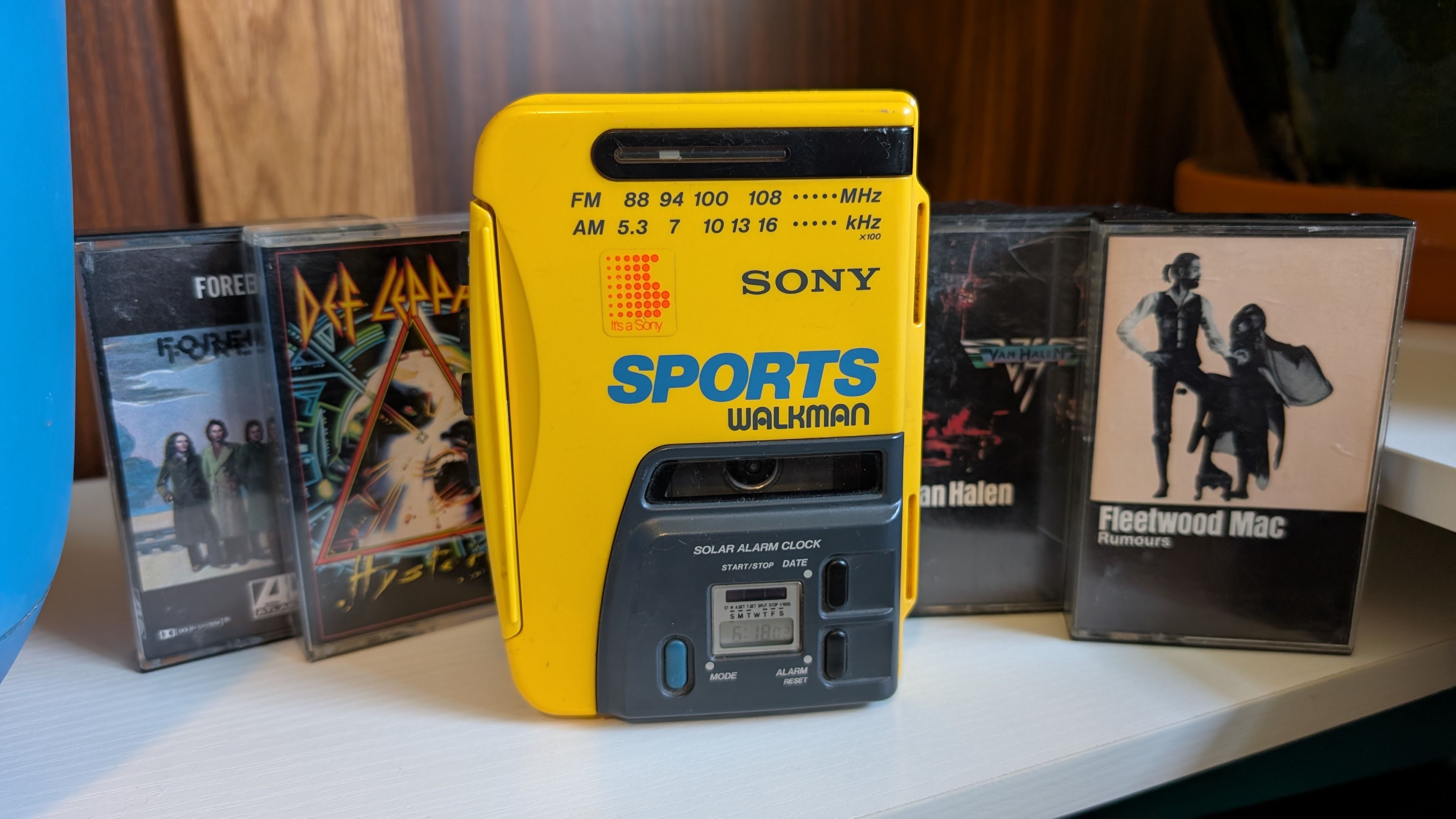 Sony Walkman Sports with cassette tapes.