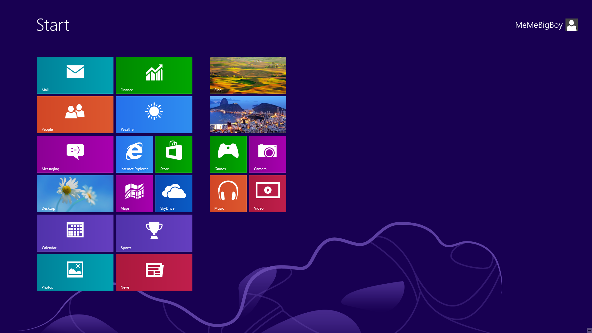 UI do metrô, como visto no menu Iniciar do Windows 8.