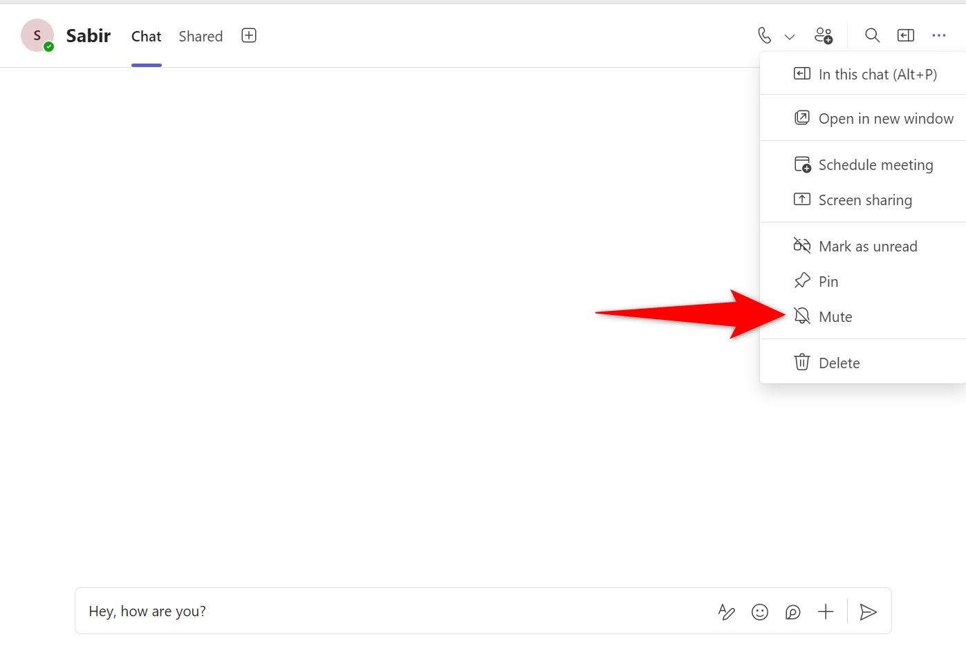 "mute" The teams were highlighted for a chat.