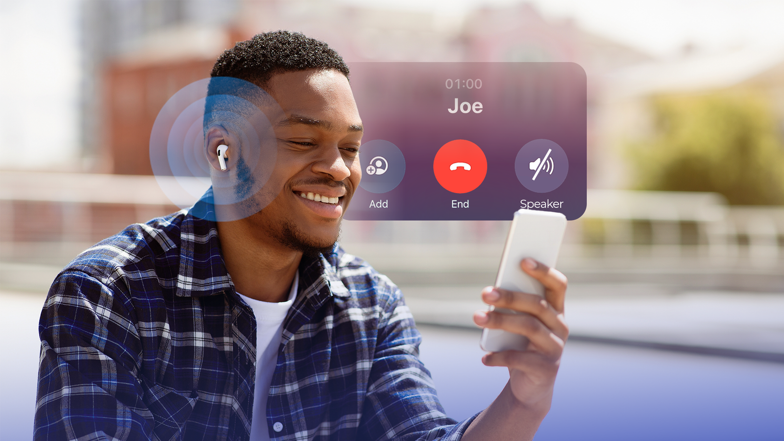 Man Calling Using Earbud Nobody Wants to Hear Your Phone Call, Just Buy Earbuds Already