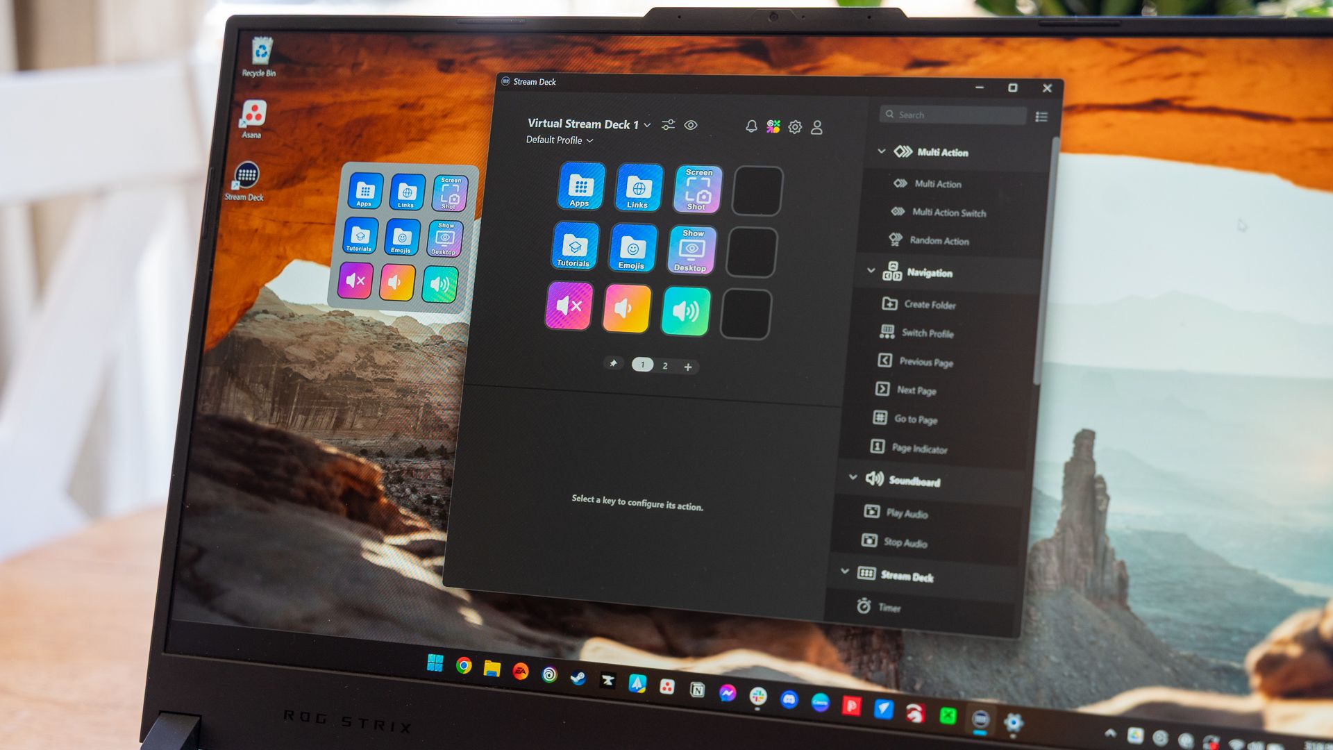 Elgato's Virtual Stream Deck running on a Windows laptop.