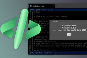 Microsoft Edit screenshot with logo.