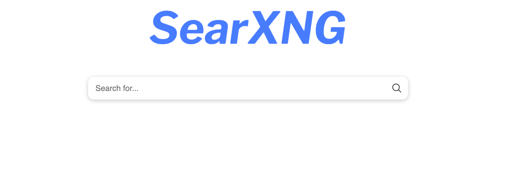 SearXNG home page.
