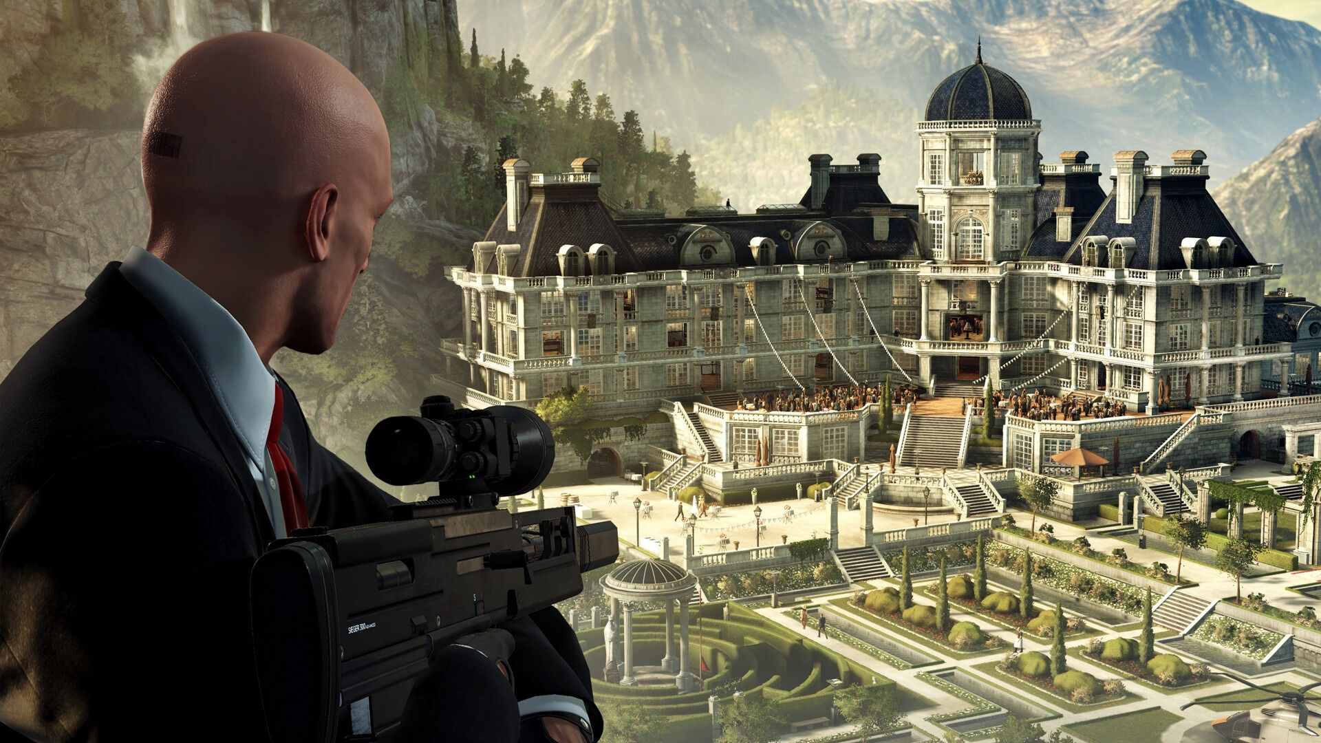 Agent 47 locating a target in HITMAN World of Assassination.
