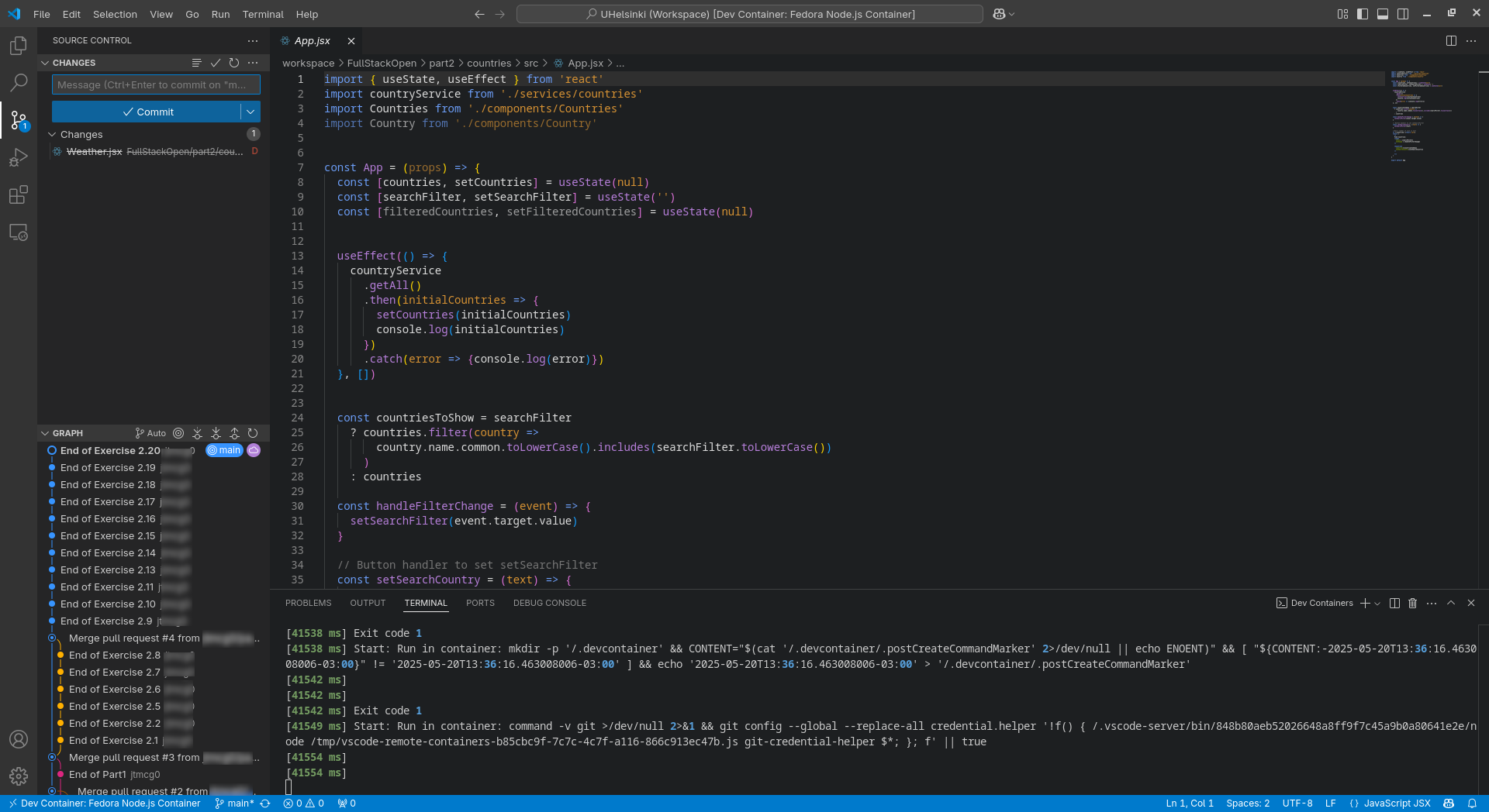Visual Studio Code showing git commit tree-1