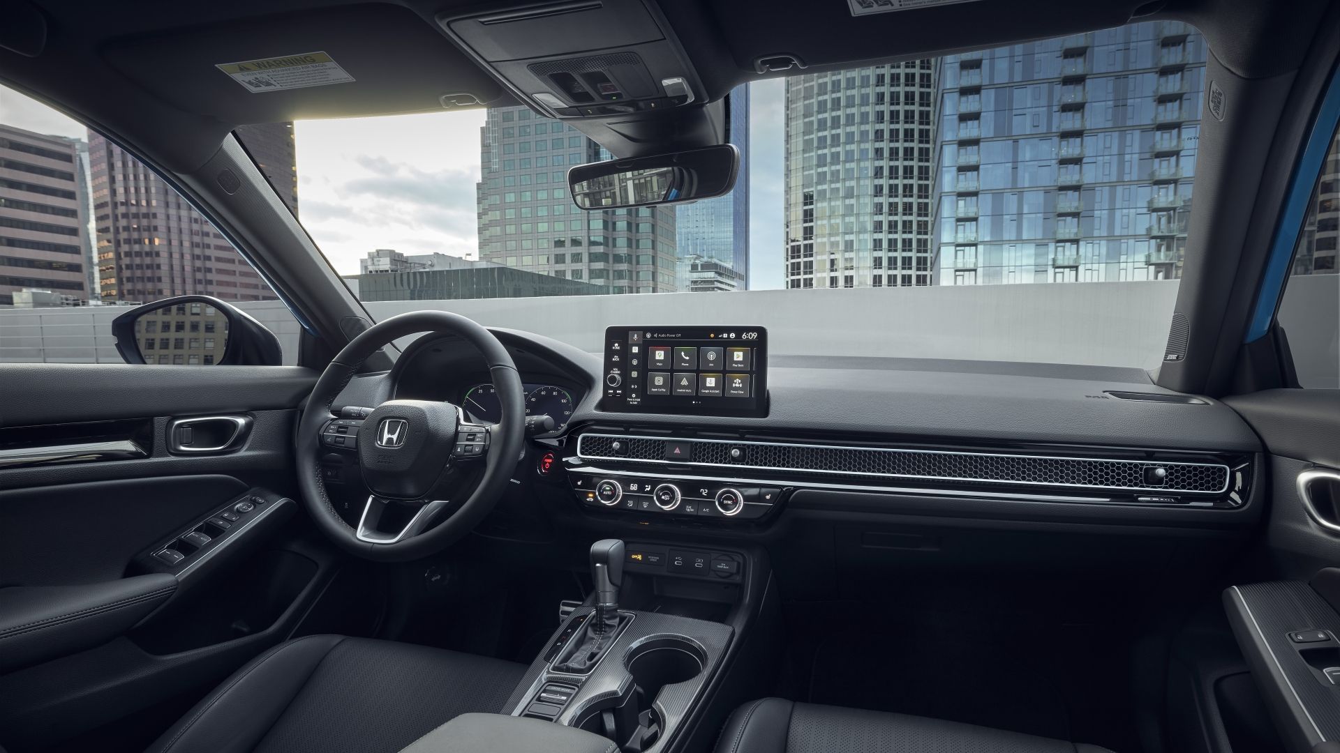 Interior shot of the dashboard in a 2025 Honda Civic