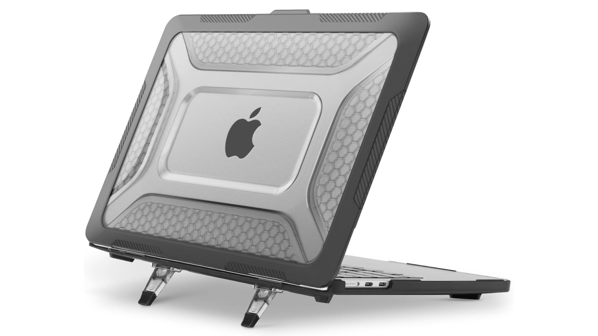 Imagen de una caja de MacBook sobre un fondo blanco liso.
