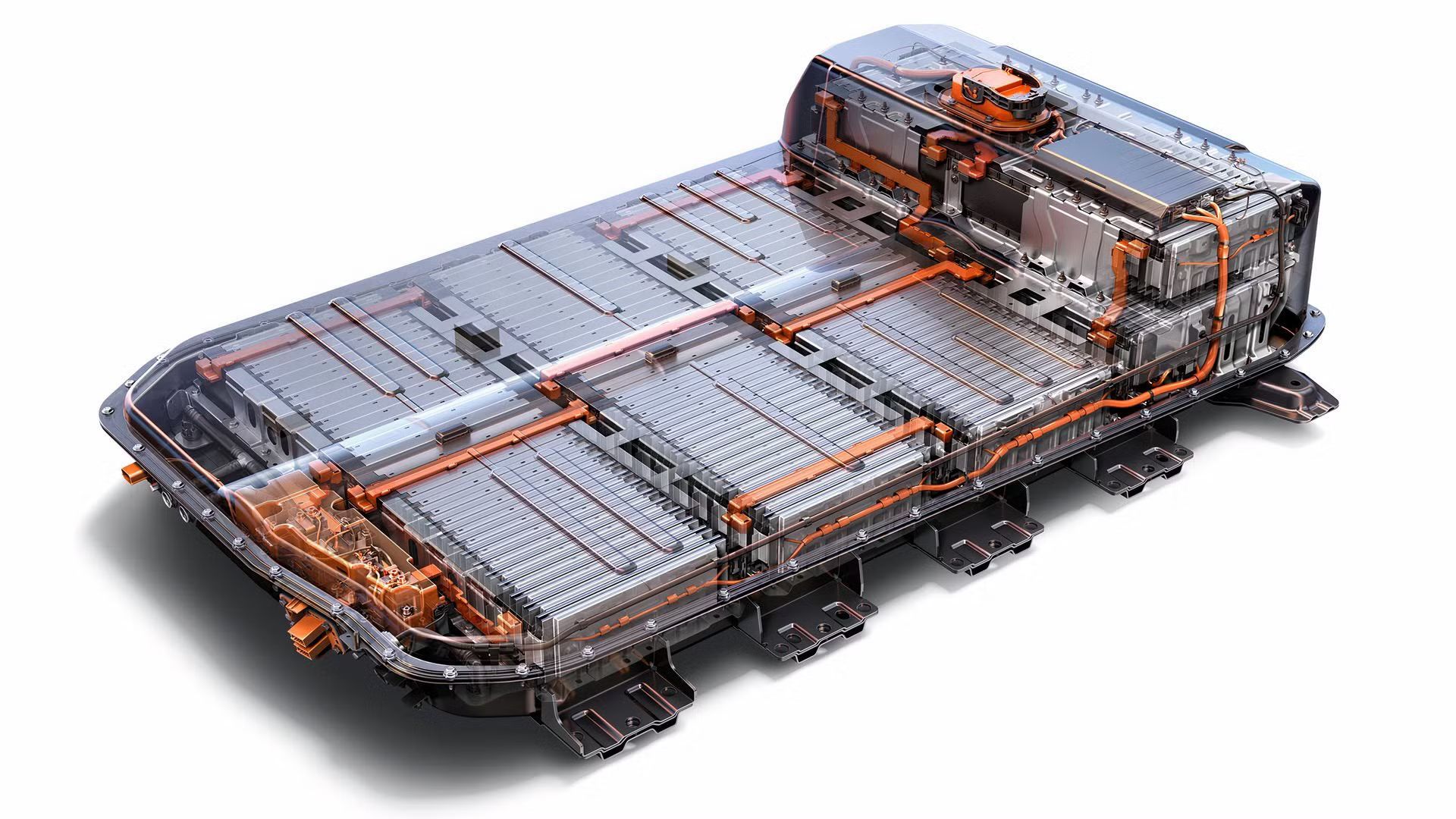 Illustration of the battery from a 2017 Chevrolet Bolt EV.