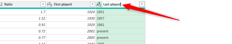 A column header is being renamed in Excel's Power Query Editor.