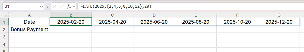On the other hand, if you want the result to spill along a row (instead of a column), use commas (instead of semicolons) between the numbers inside the orthopedic devices. Here, writing: