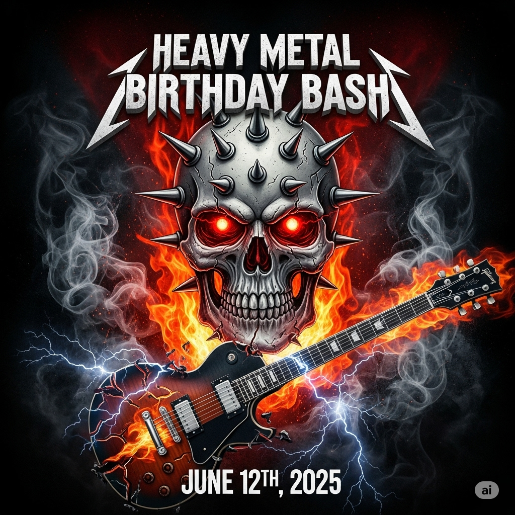 A heavy metal birthday poster.