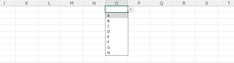 An in-cell drop-down list in Excel.