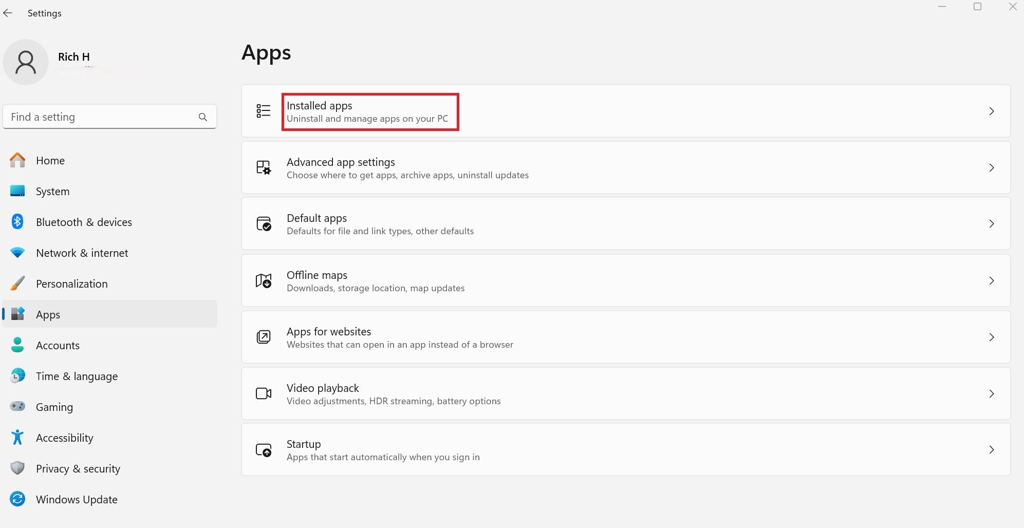 The app permission screen in Windows 11