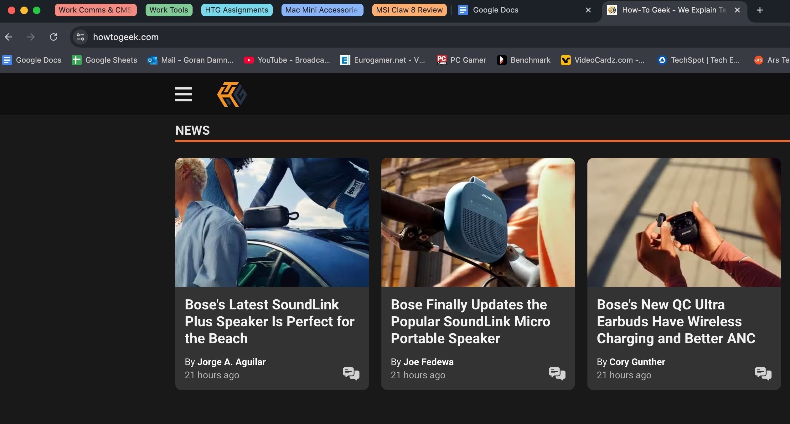 An open Chrome window featuring various tab groups. 
