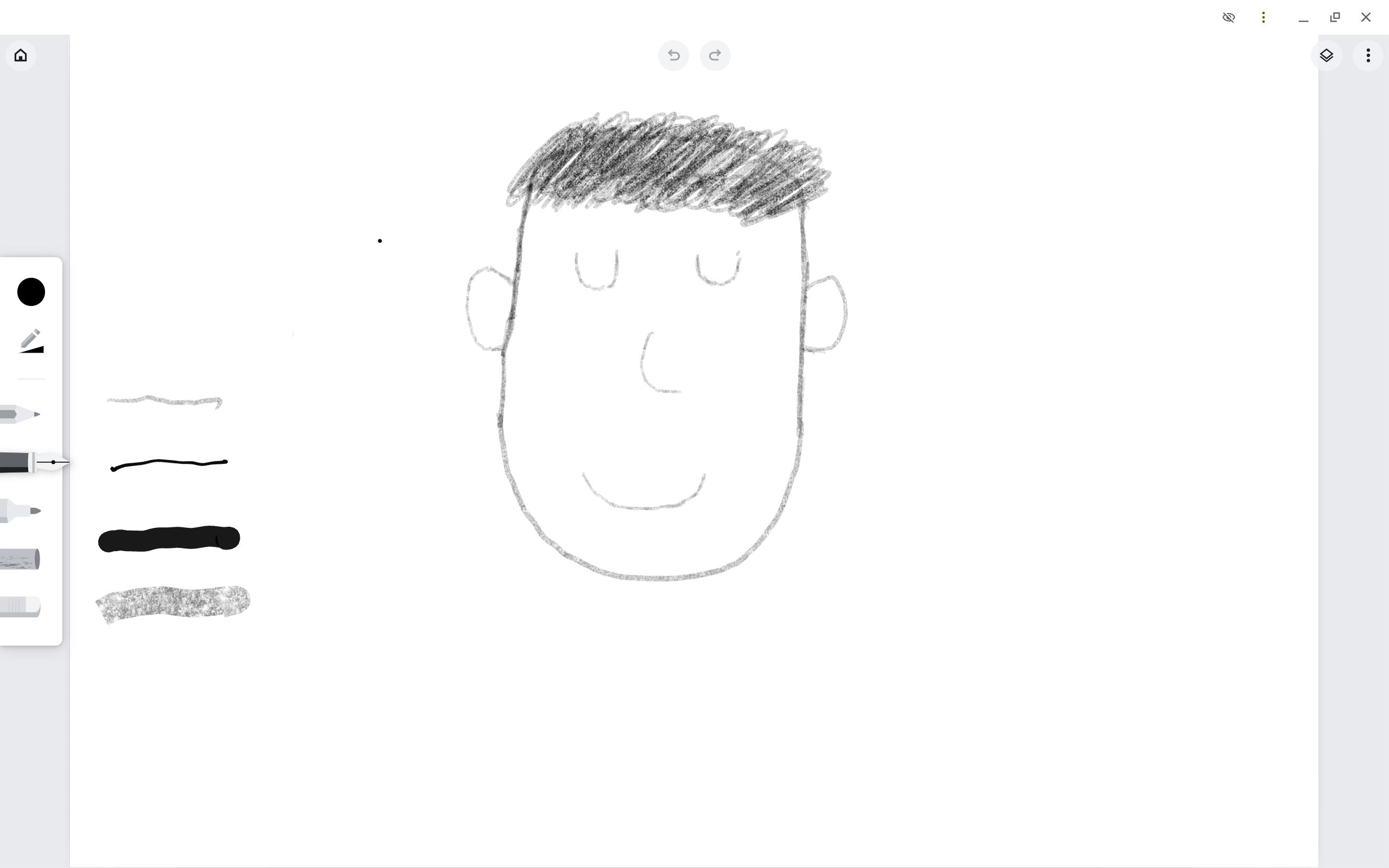 Edition of a drawing in the Chrome Canvas application on a Chromebook
