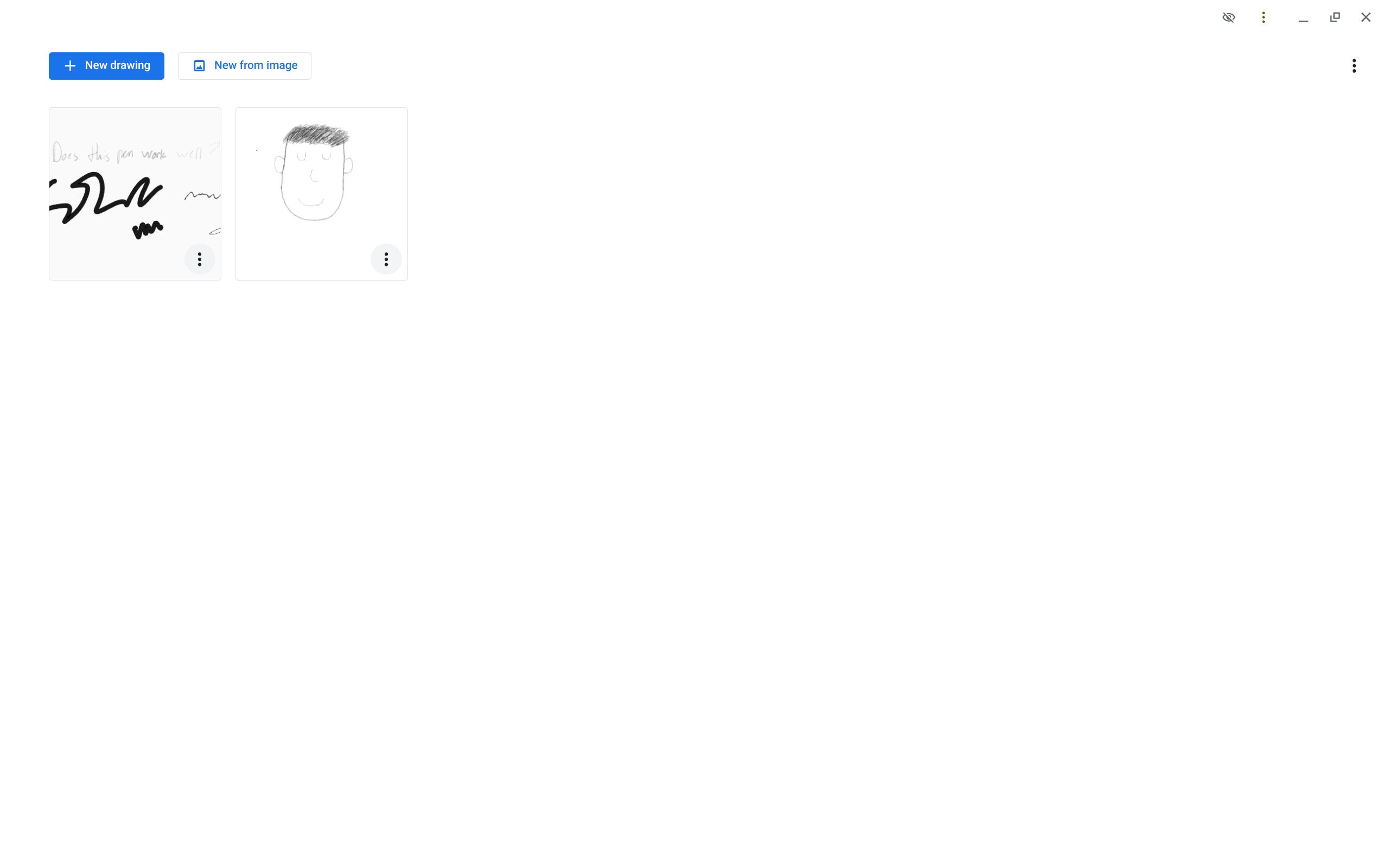 The home screen of the Chrome Canvas application on a Chromebook