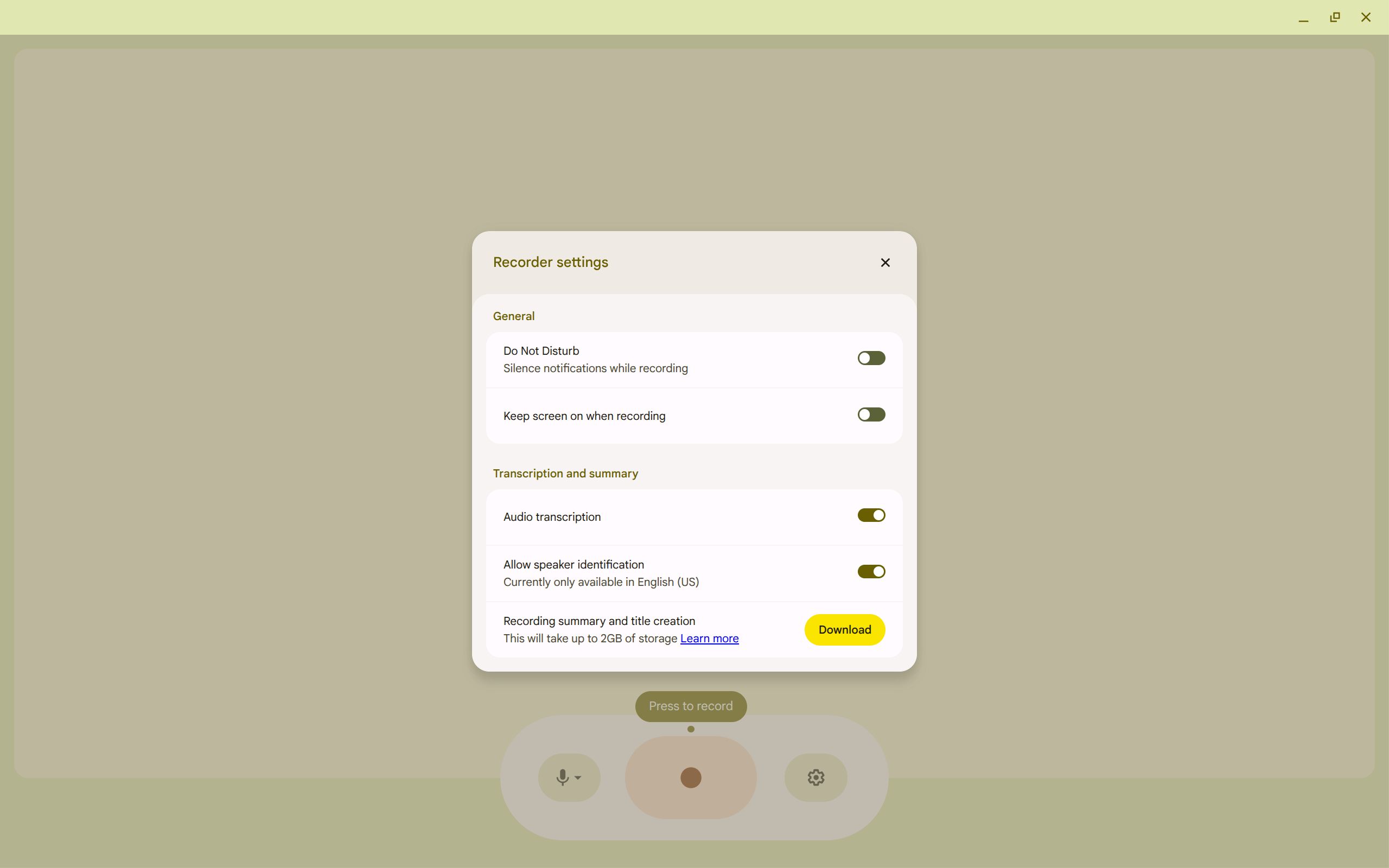The Settings of the Registration Application on ChromeBooks