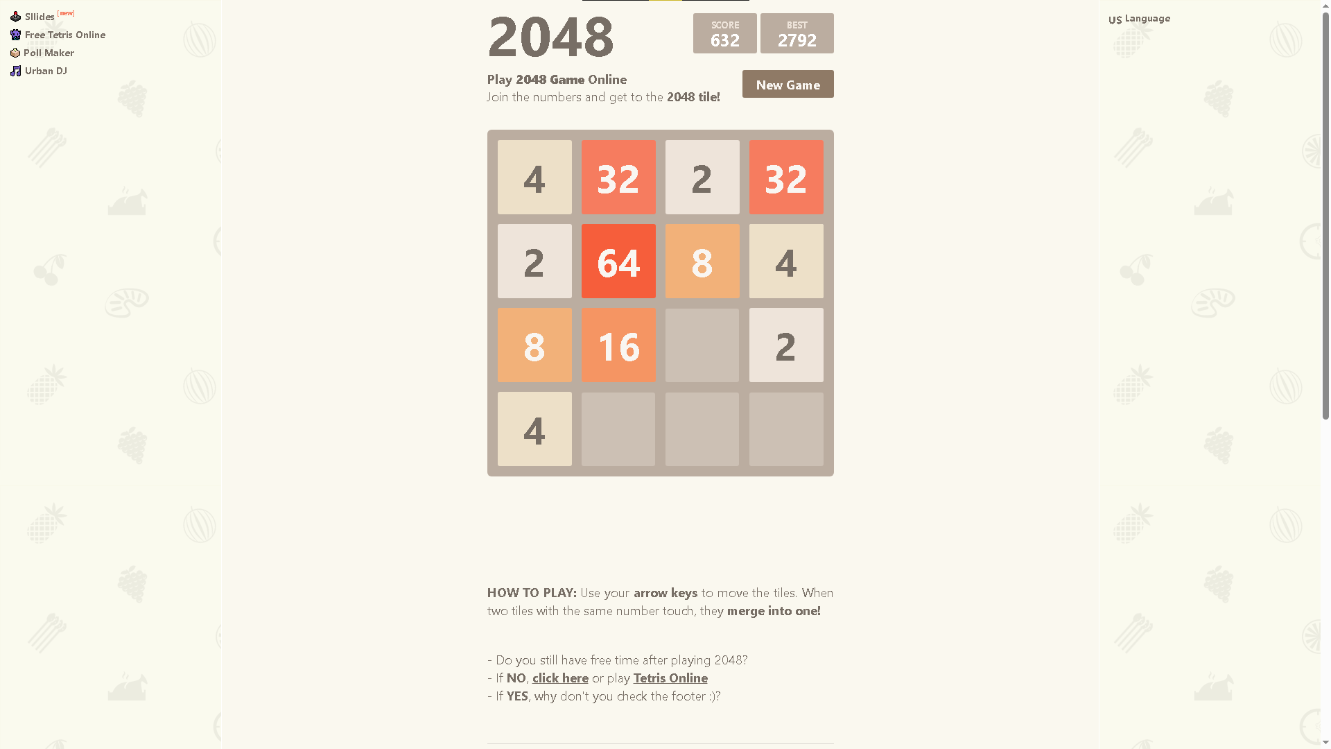 Combining tiles for a high score in 2048.