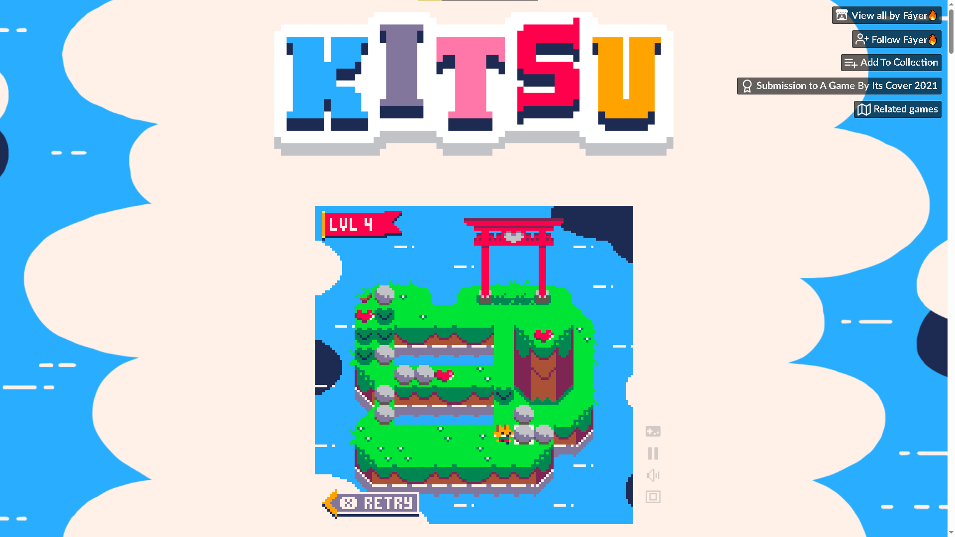 Completing a sokoban puzzle in Kitsu.