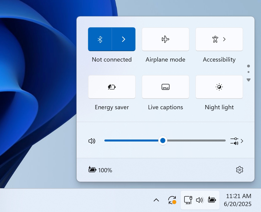 Disable Bluetooth on a Windows PC via the system tray.