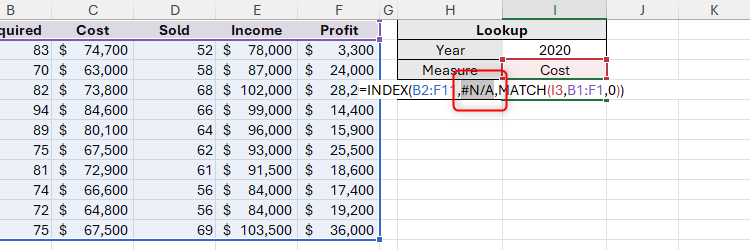 F9 is pressed after part of a formula in Excel is selected to reveal that it produces an error.