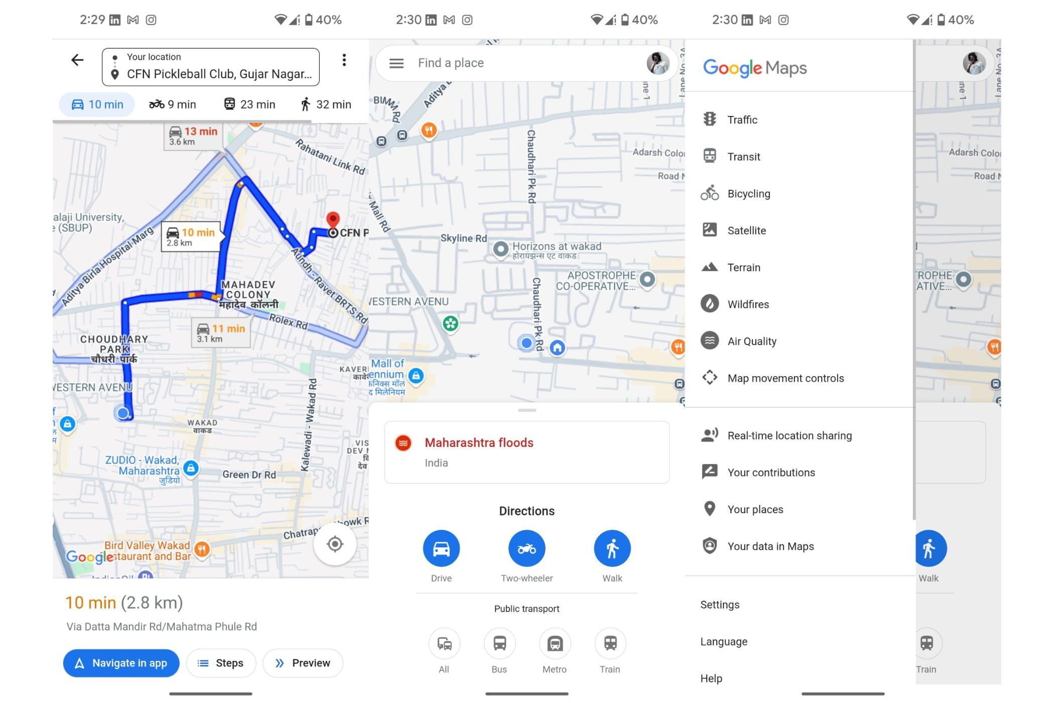 Features of Google Maps Go