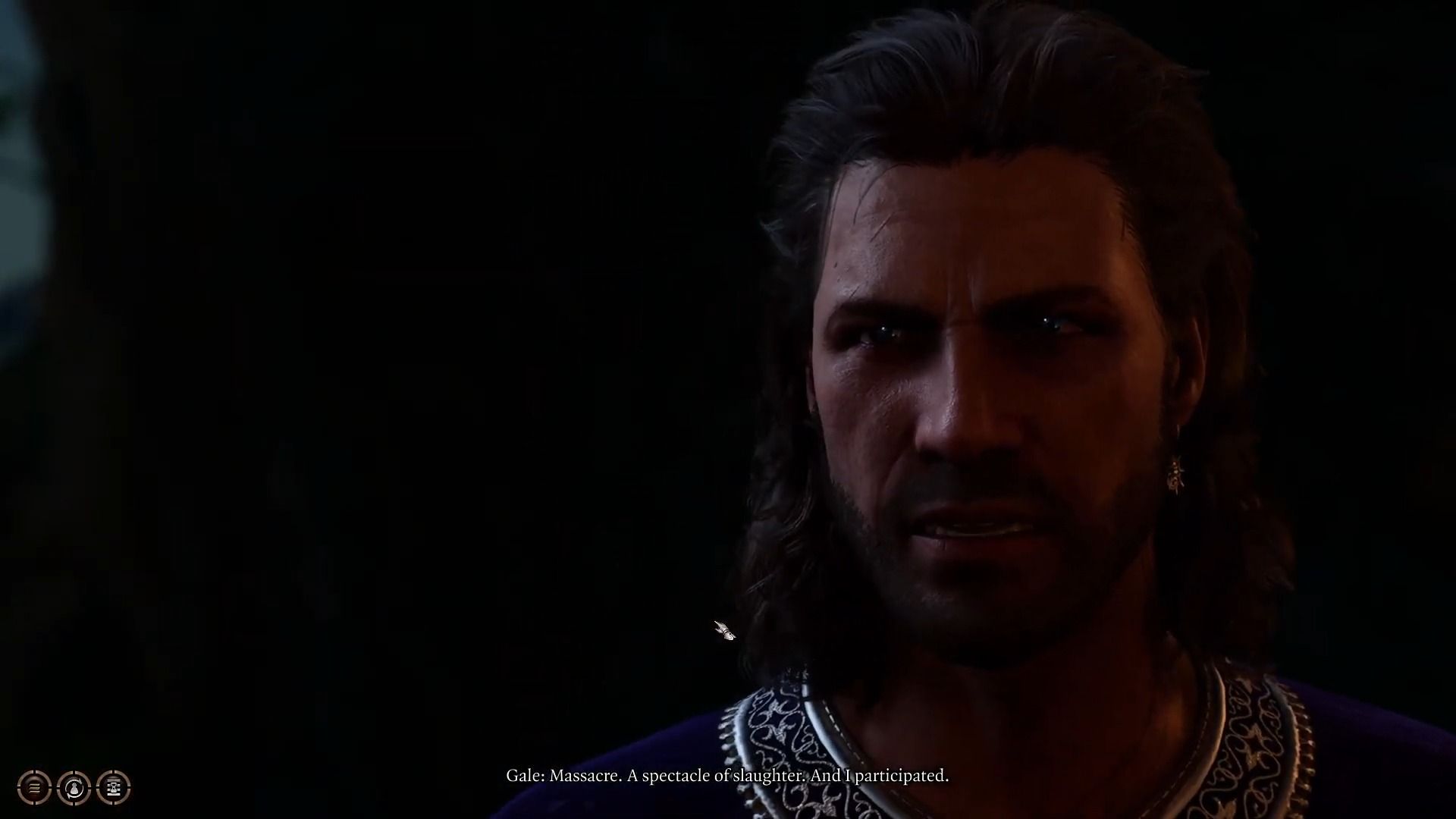 Gale expressing disgust if you raid the Emerald Grove in Baldur's Gate 3.