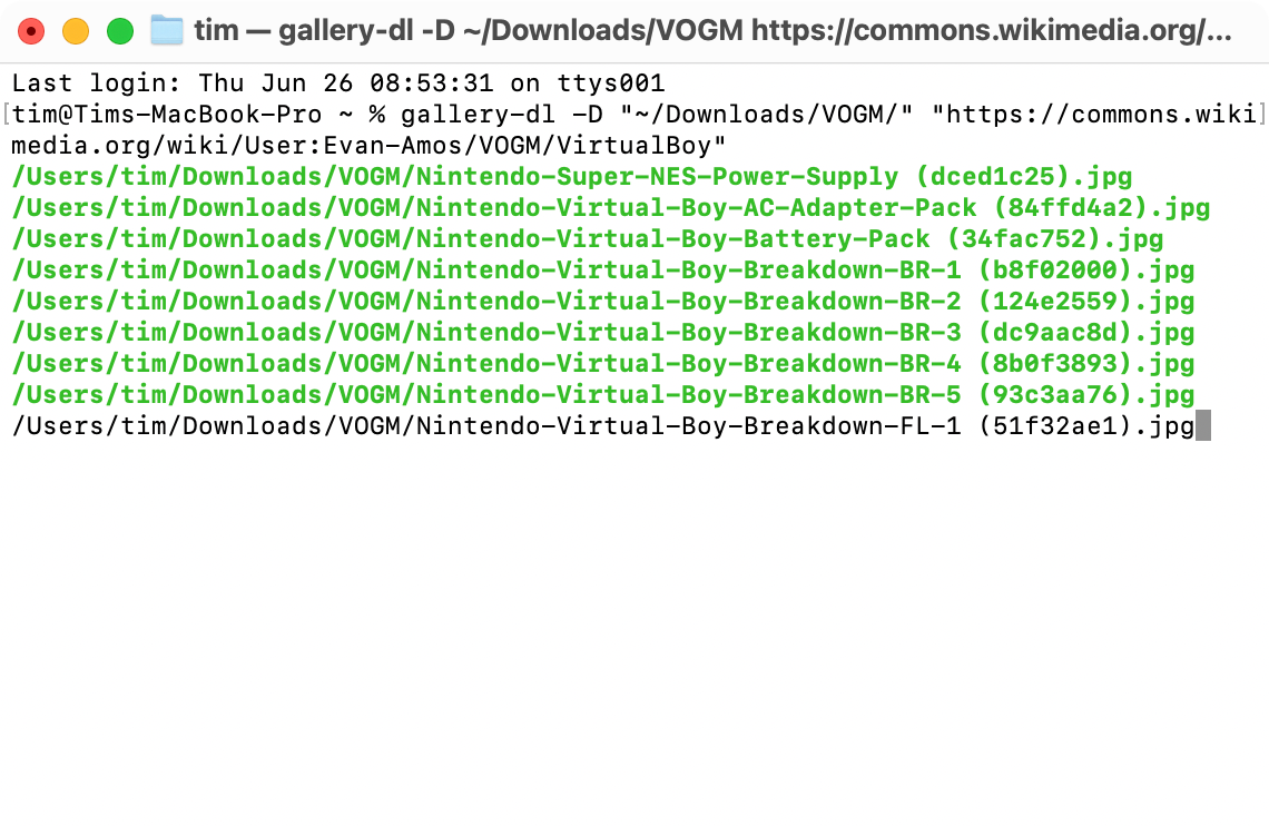 gallery-dl downloading Wikimedia files.