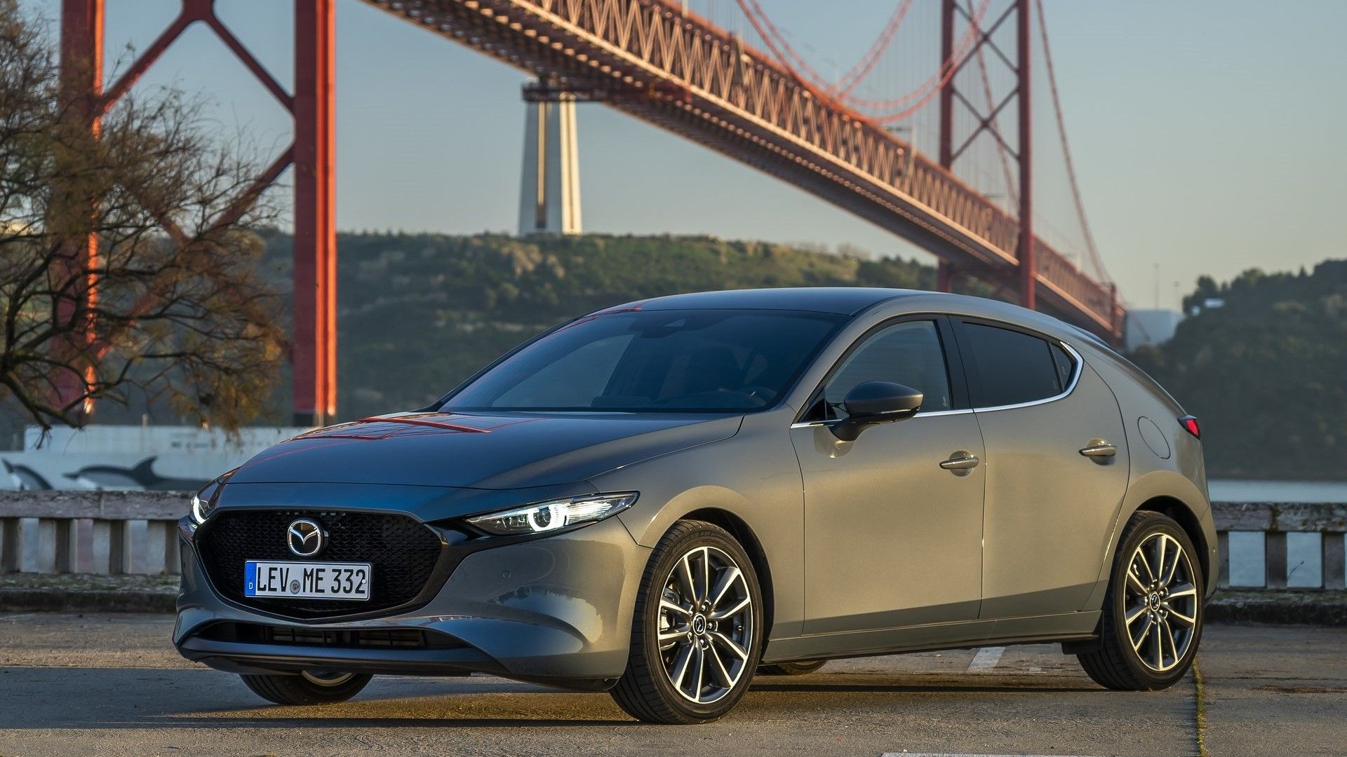 Front 3/4 shot of a 2025 Mazda 3 
