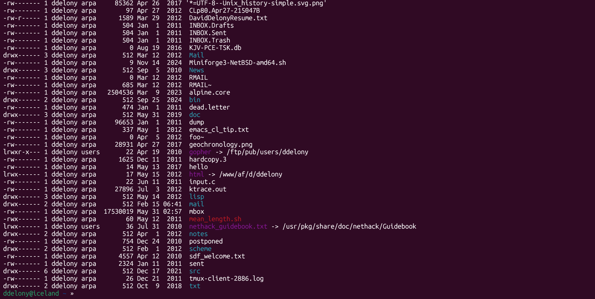 A session on a remote machine in SSH in the Linux terminal.
