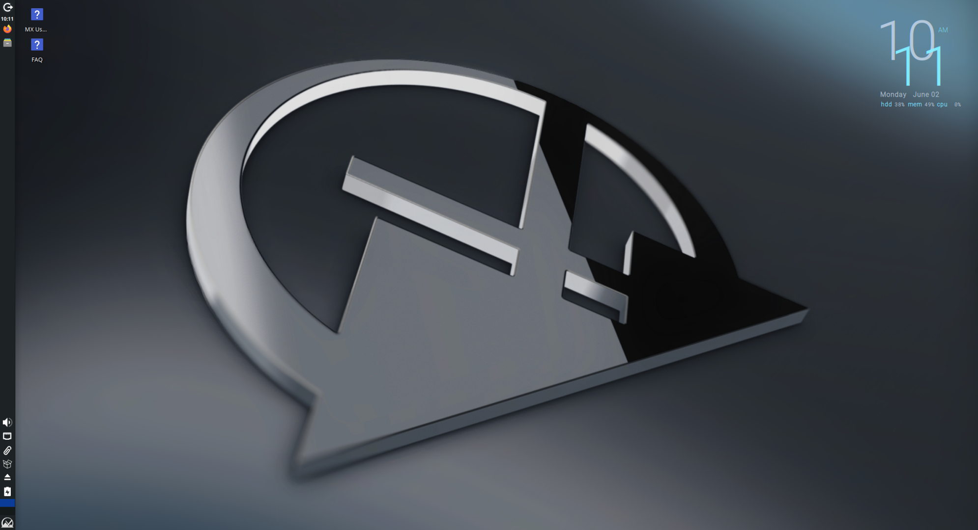 A screenshot showing MX Linux desktop.
