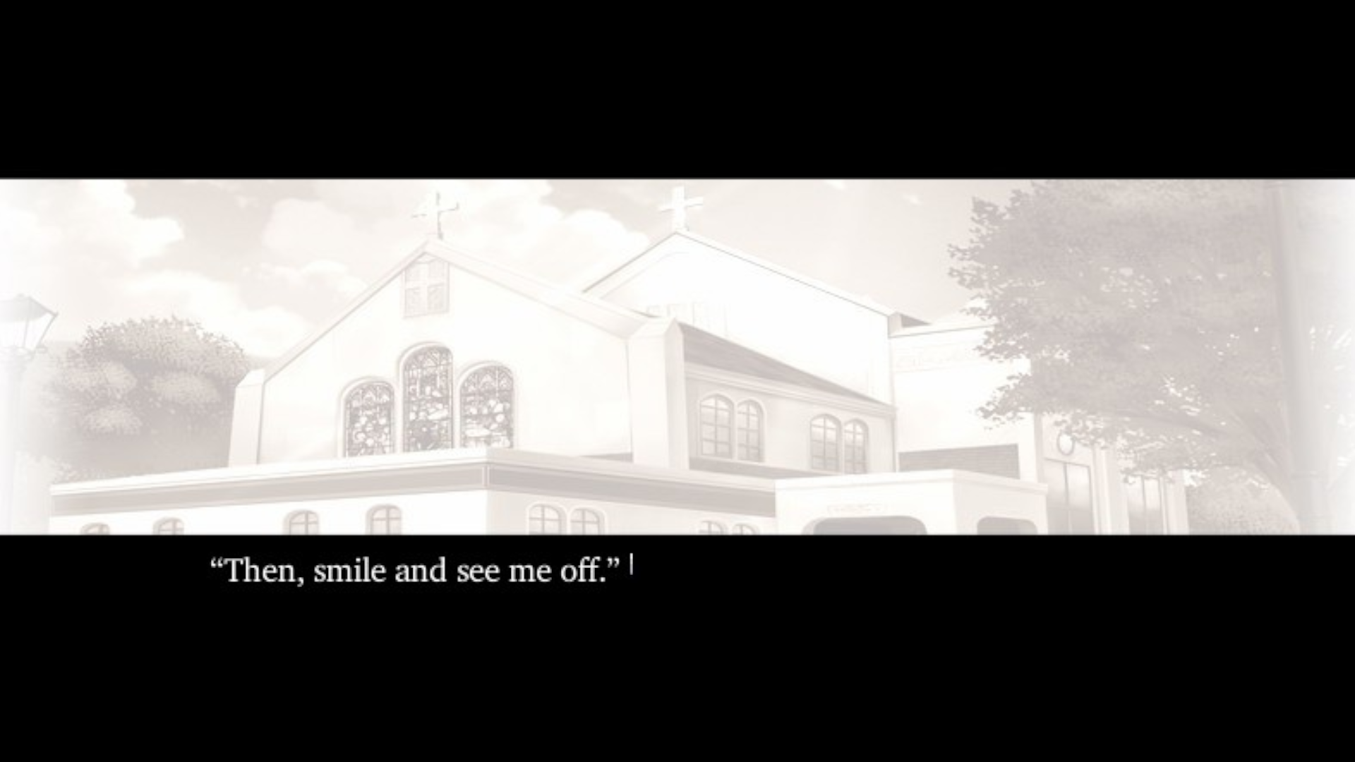 Uma captura de tela de uma igreja do jogo, Narcissu. 