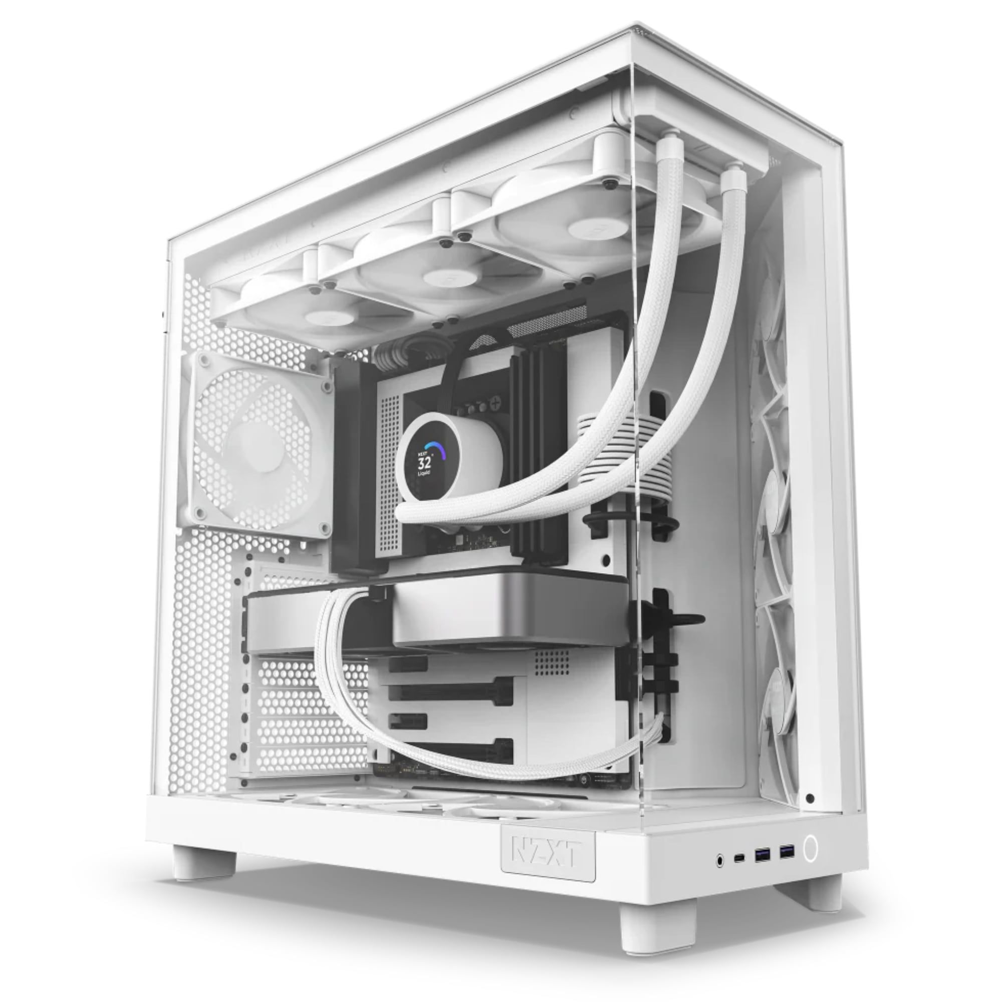 Корпус NZXT H6 Flow с закалённым стеклом.