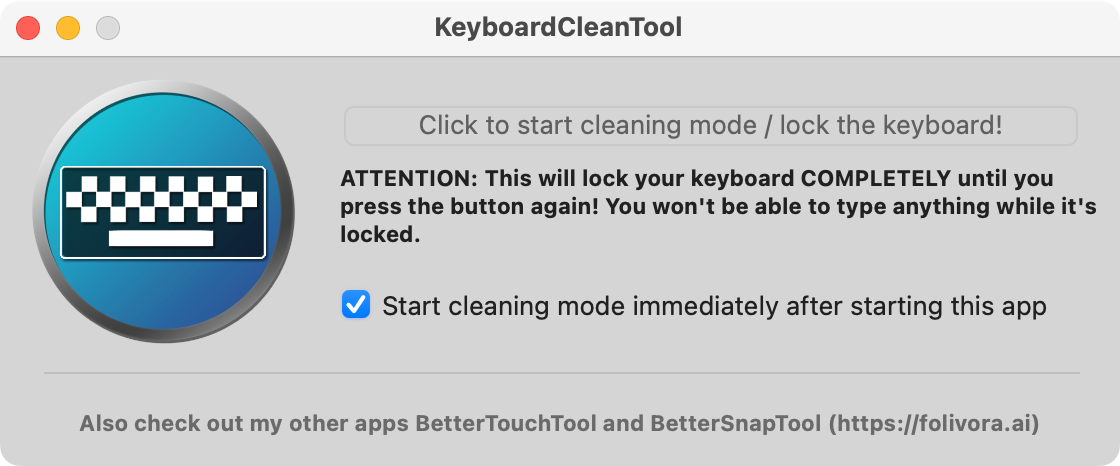 KeyboardCleanTool for Mac.