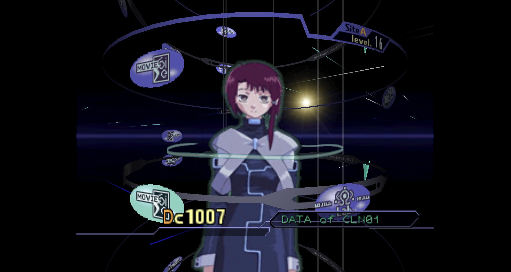 A menu featuring Lain Iwakura in lainTSX.
