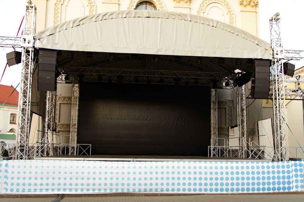 A stage meant for outdoor performances.