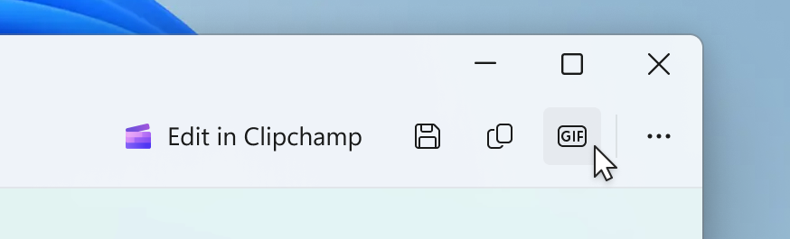 The export as a GIF option in the experimental snipping tool