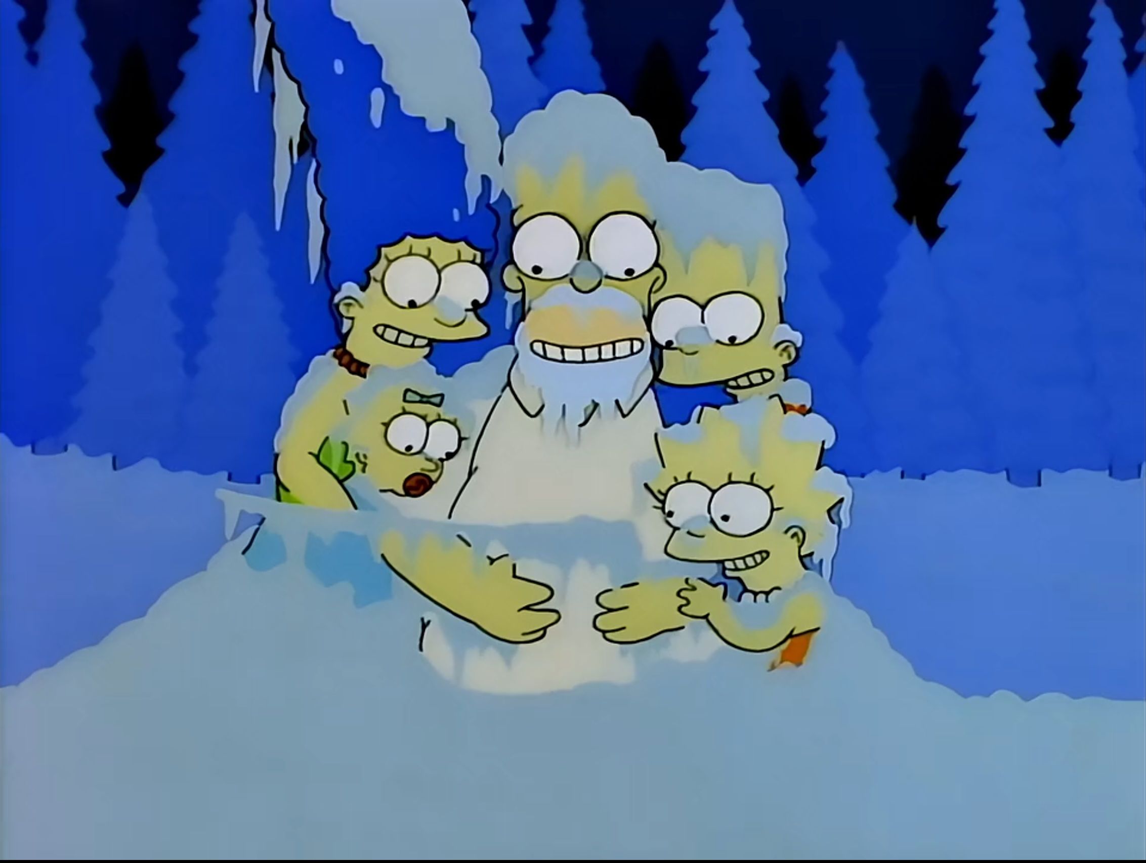 The Simpsons are dead and frozen.