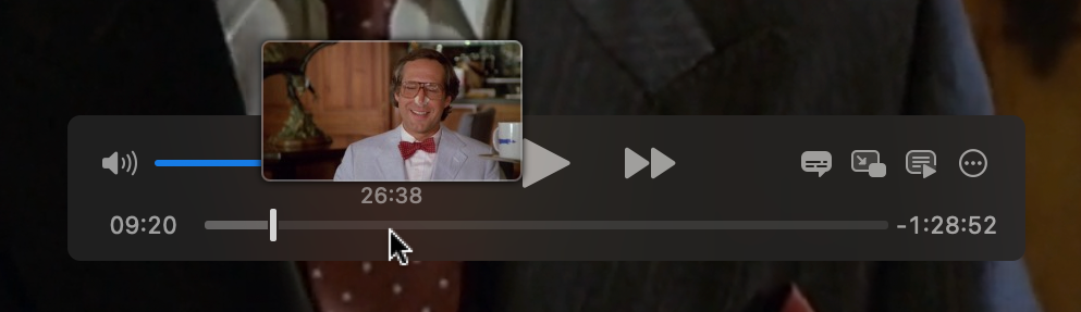Thumbnails when you hover the mouse over the timeline.