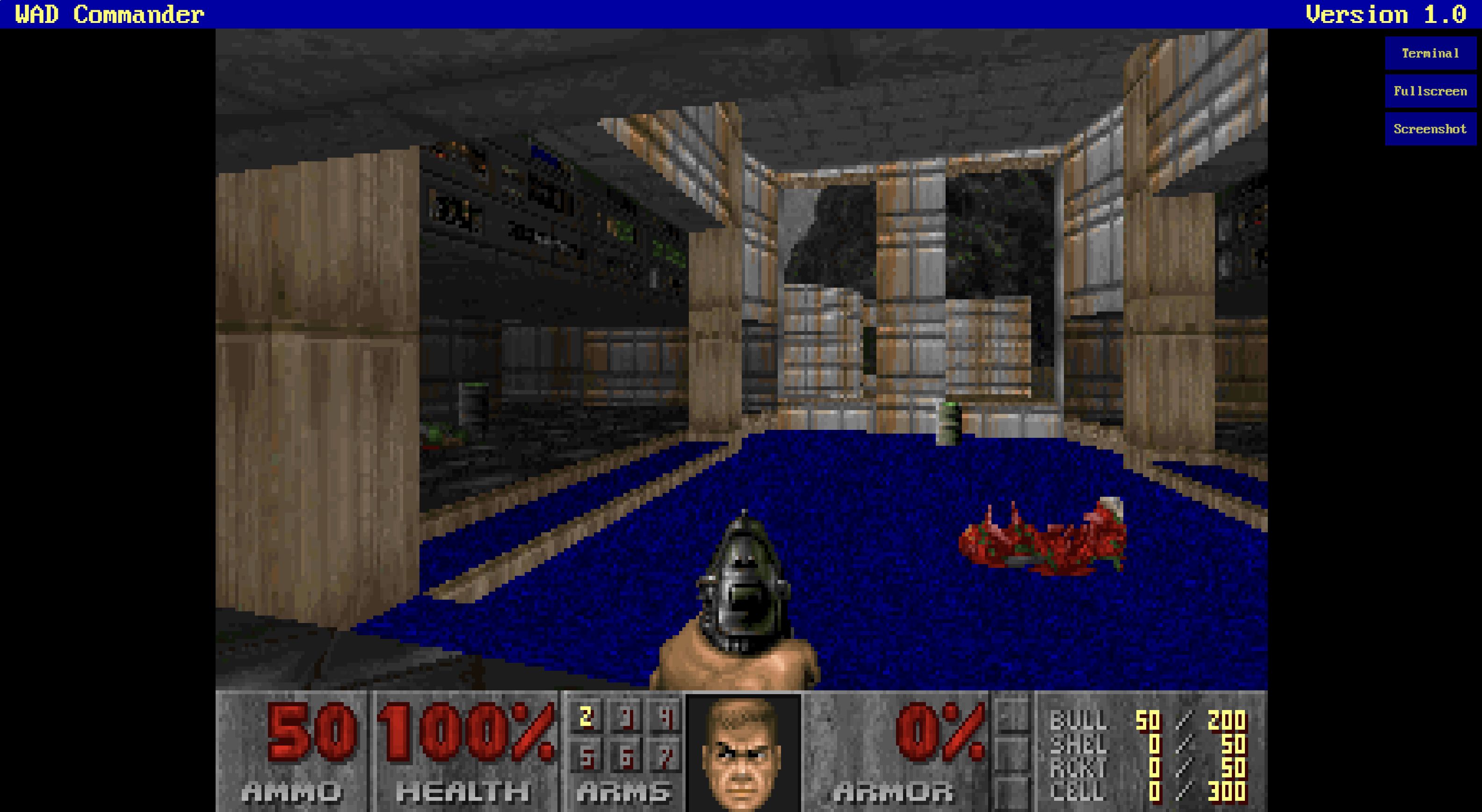 Doom running in WAD Commander.