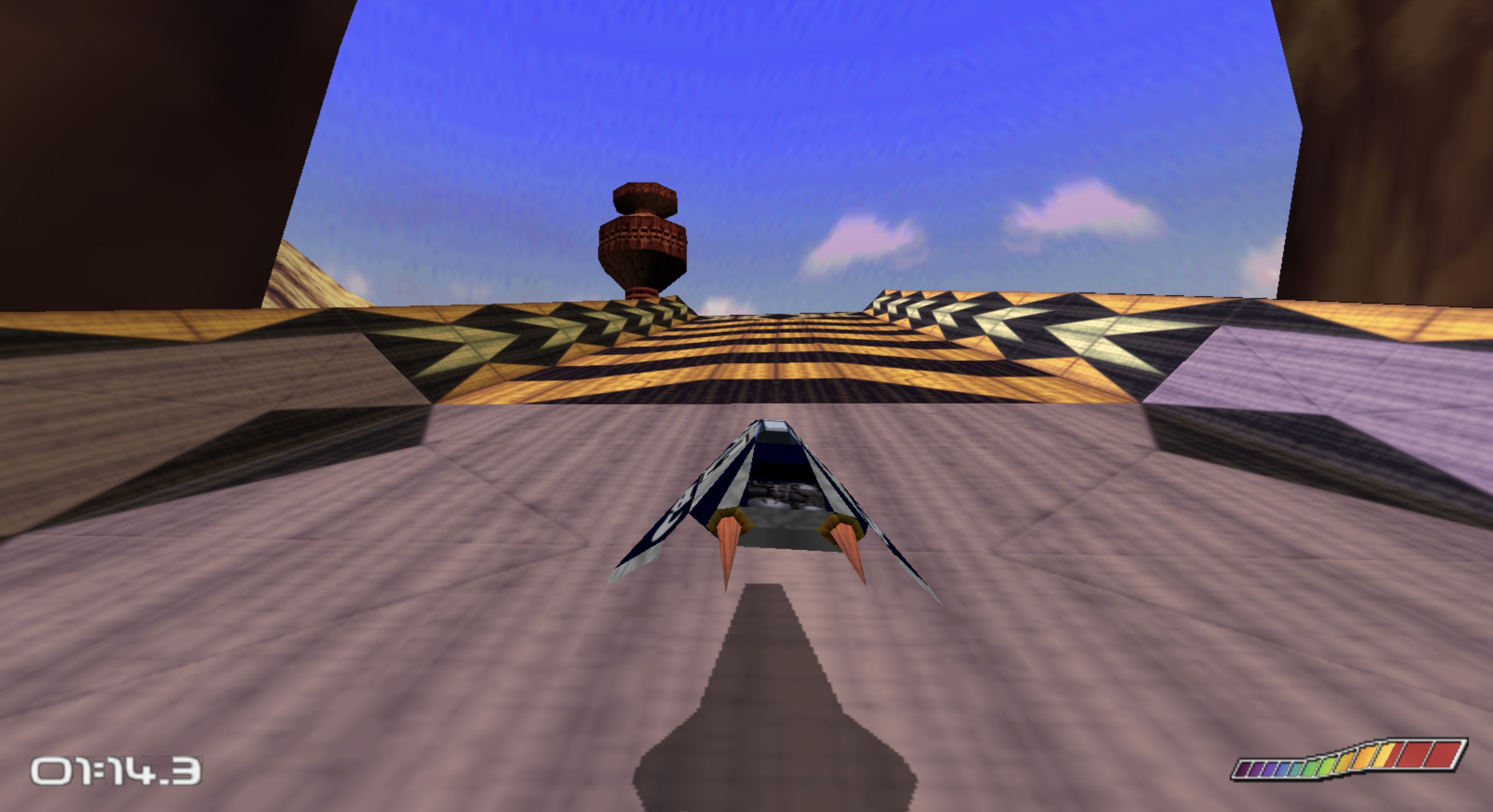 Gameplay from the unofficial browser port of WipEout.