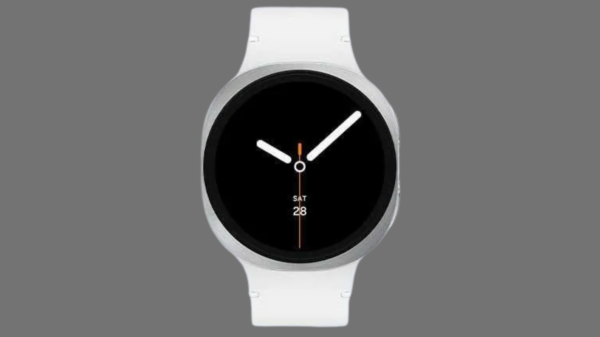 Rendre du Samsung Galaxy Watch 8 sur un fond gris nature.