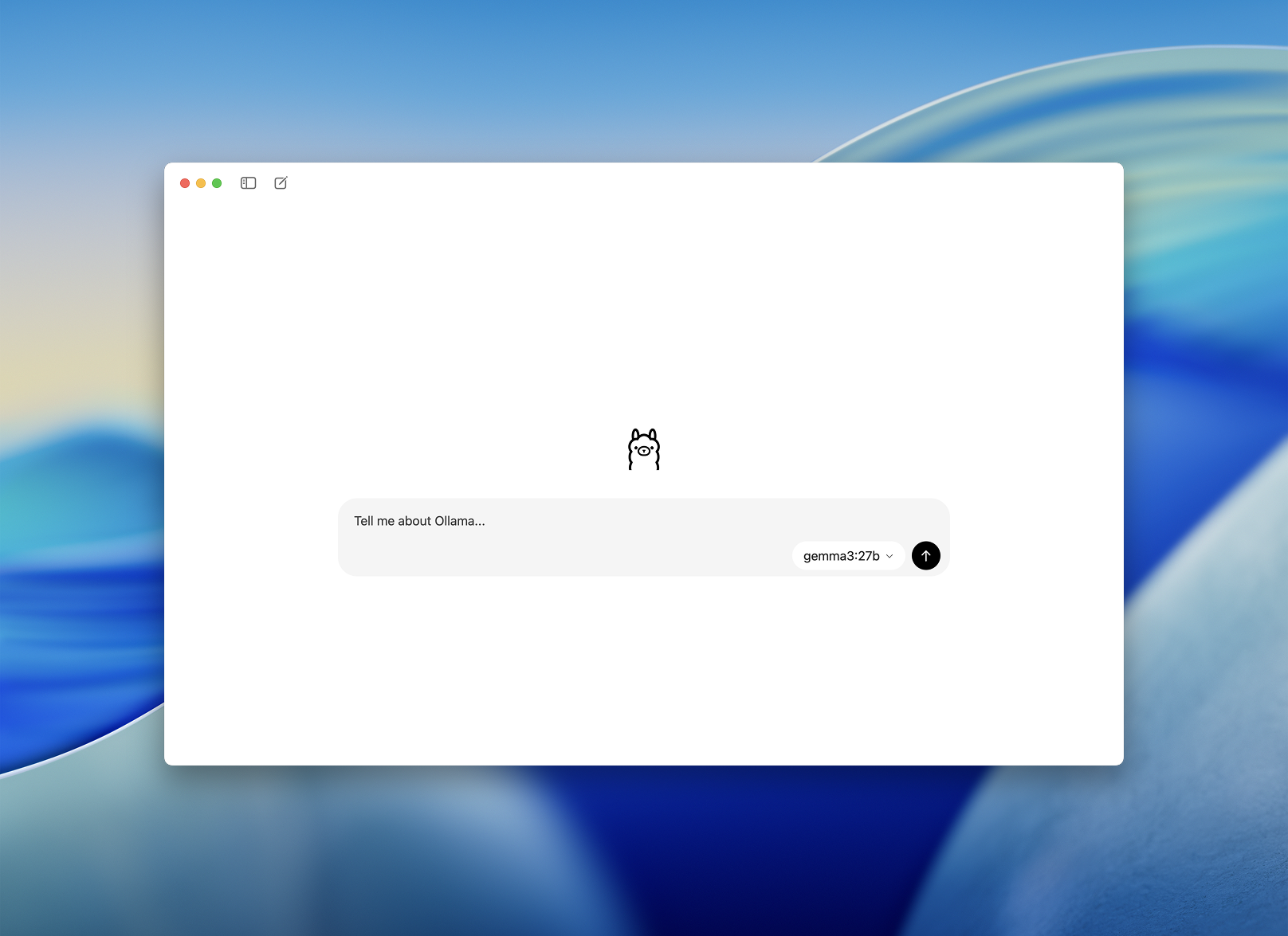 Ollama desktop app screenshot.