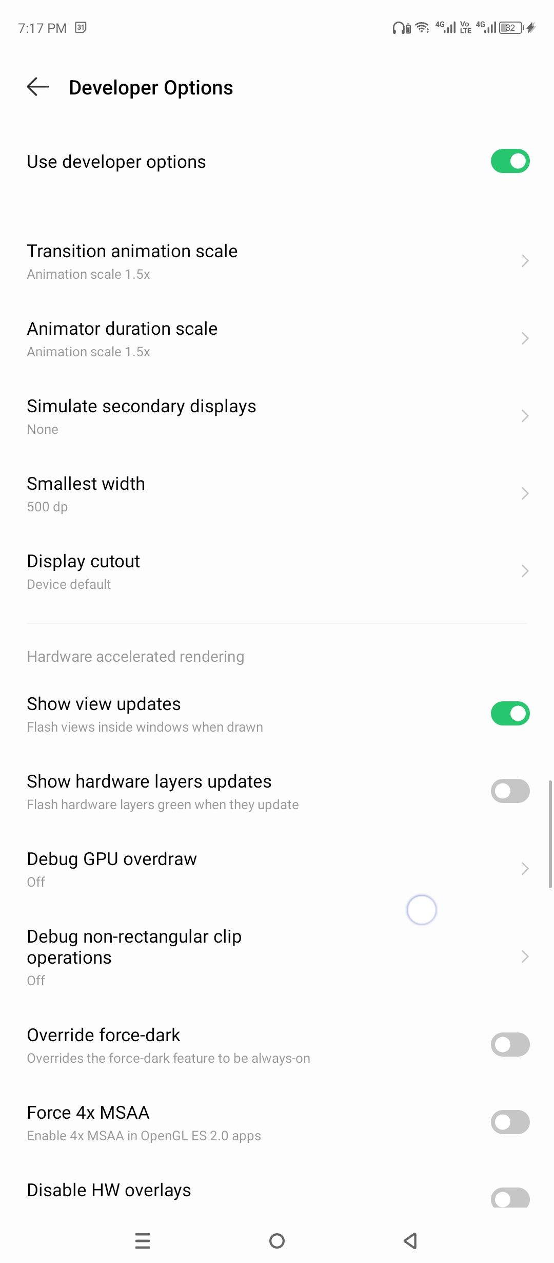 Forcing 4x MSAA using Android settings.