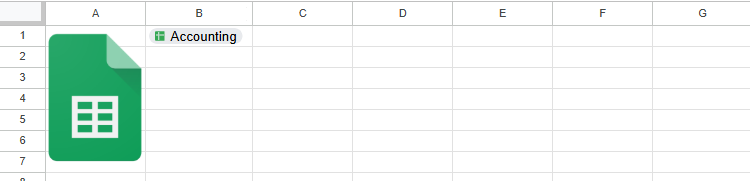 Google sheet file with link chip in another Google sheet file.