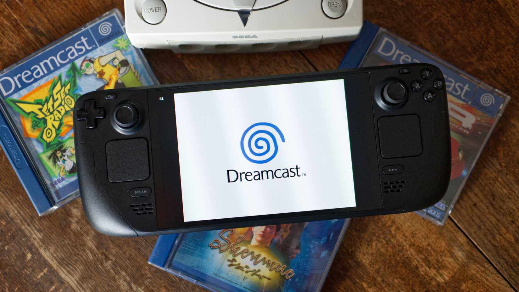 A Steam Deck emulator running a Dreamcast game.