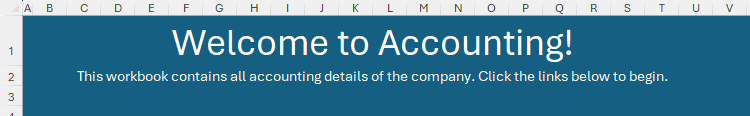 A title in row 1 and an introductory line in row 2 of an Excel worksheet.