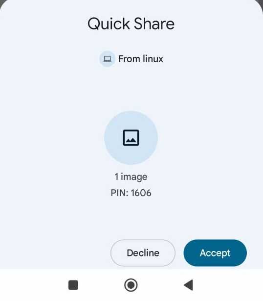Accept incoming files from a package on an Android device